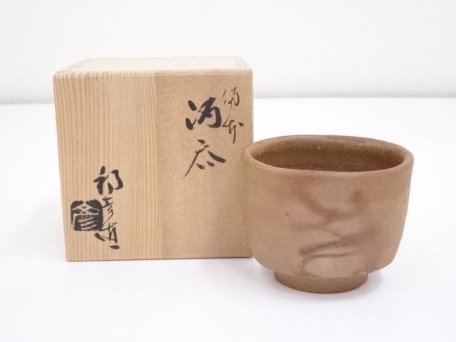 JAPANESE POTTERY BIZEN WARE SAKE CUP 